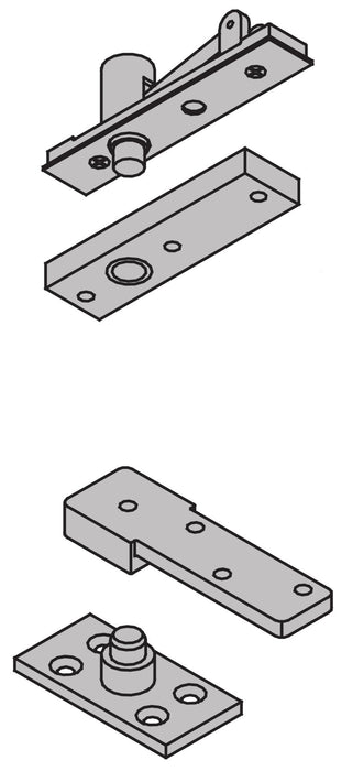 Center Hung Base Plate Pivot Set 500 Pounds Satin Chrome Finish