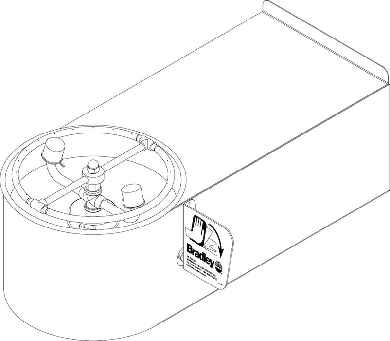 Eye-Face Wash With Spray Ring, Stainless Steel Bowl & Skirt