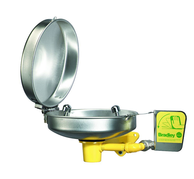 Wall-Mount Eyewash with Stainless Steel Hinged Dust Cover