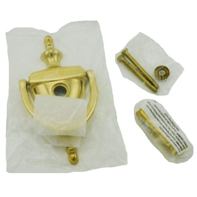 Ives Commercial 0231252U605 Solid Brass Door Knocker with U701 UL Viewer Bright Brass Finish