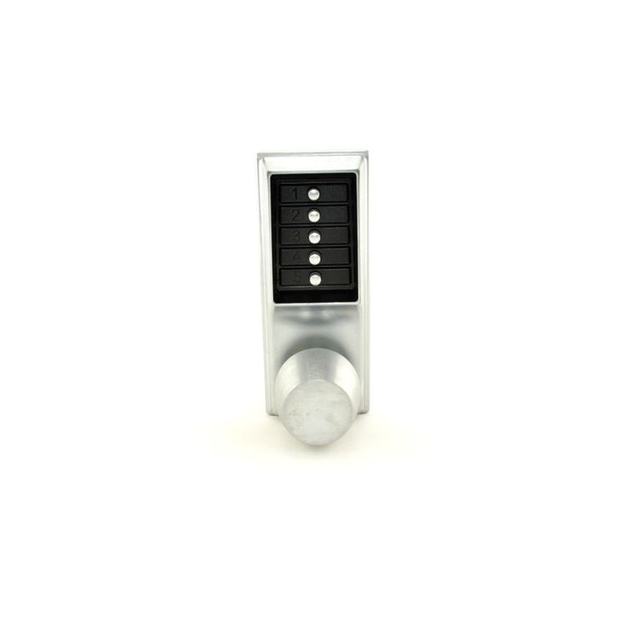 Kaba Simplex 103126D Mechanical Pushbutton Knob Lock Combination Passage with 2-3/4" Backset Satin Chrome Finish