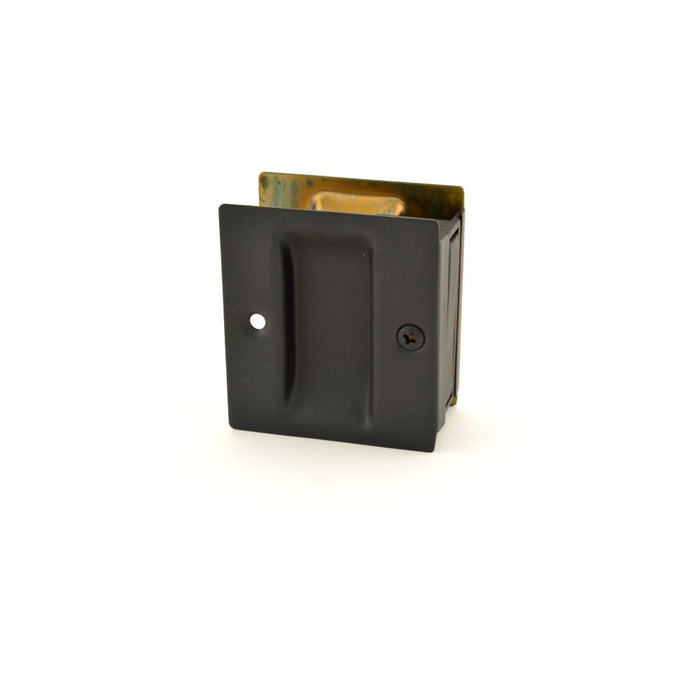 Trimco 1064622 Passage Pocket Door Lock Square Cutout Satin Black Finish