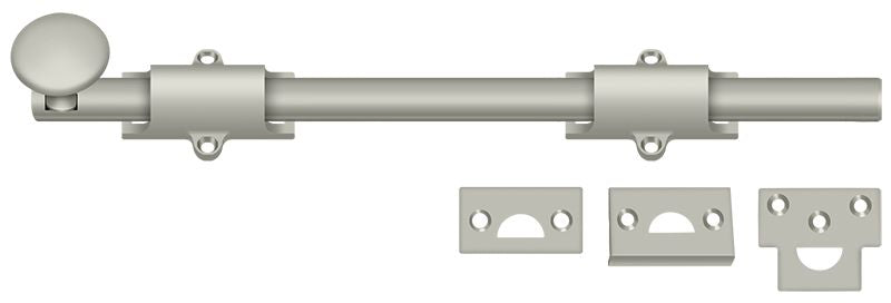 Deltana 12SB15 12" Surface Bolt; Heavy Duty; Satin Nickel Finish