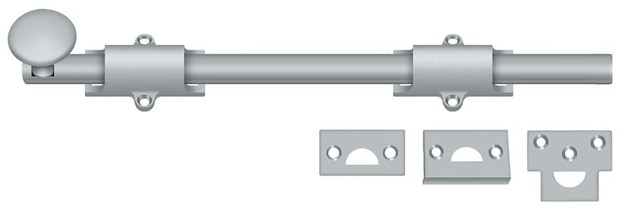 Deltana 12SB26D 12" Surface Bolt; Heavy Duty; Satin Chrome Finish