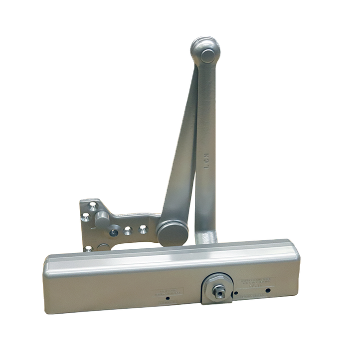 LCN 1461CUSHAL Parallel Arm Adjustable 1-6 Surface Mounted Cush Door Closer with TBSRT Thru Bolts 689 Aluminum Finish