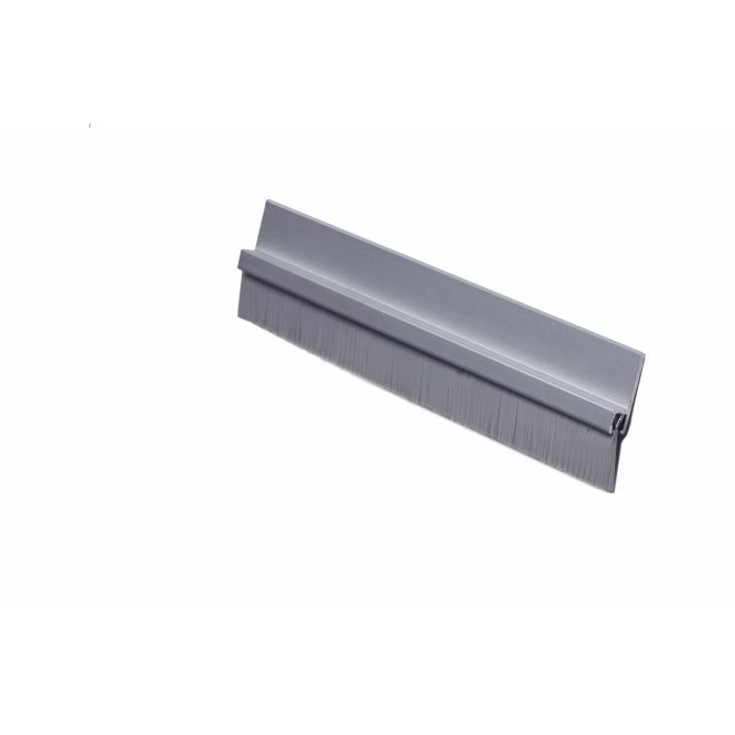 Pemko 18062CNB36 36" (3') 180 Degree Aluminum Retainer Weatherstrip with 5/8" Nylon Brush Clear Aluminum Finish