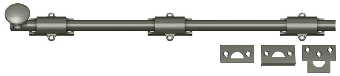 Deltana 18SB15A 18" Surface Bolt; Heavy Duty; Antique Nickel Finish