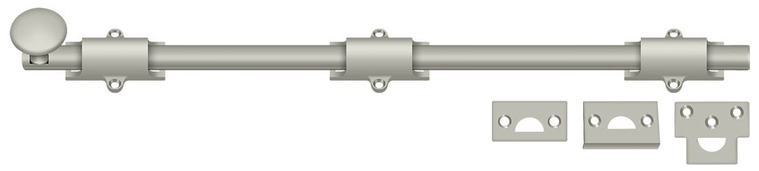 Deltana 18SB15 18" Surface Bolt; Heavy Duty; Satin Nickel Finish