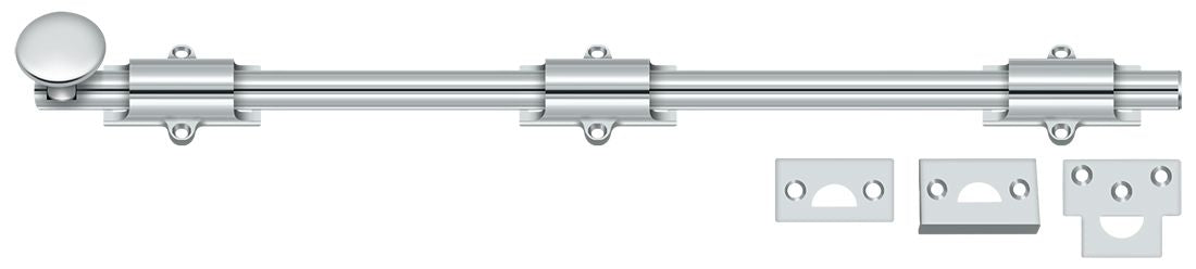 Deltana 18SB26 18" Surface Bolt; Heavy Duty; Bright Chrome Finish