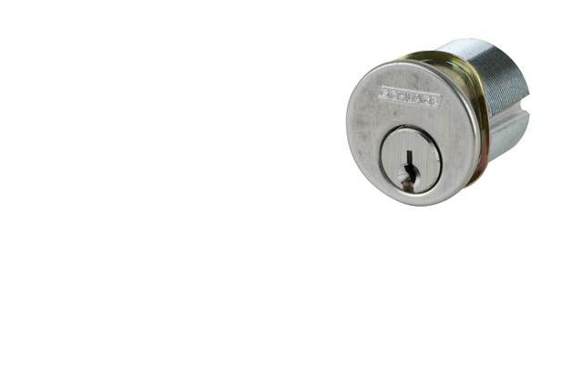 Schlage Commercial 20001C123626114 1-1/4" Everest Conventional Mortise Cylinder C123 Keyway with Compression Ring and Spring with Straight Cam Satin Chrome Finish