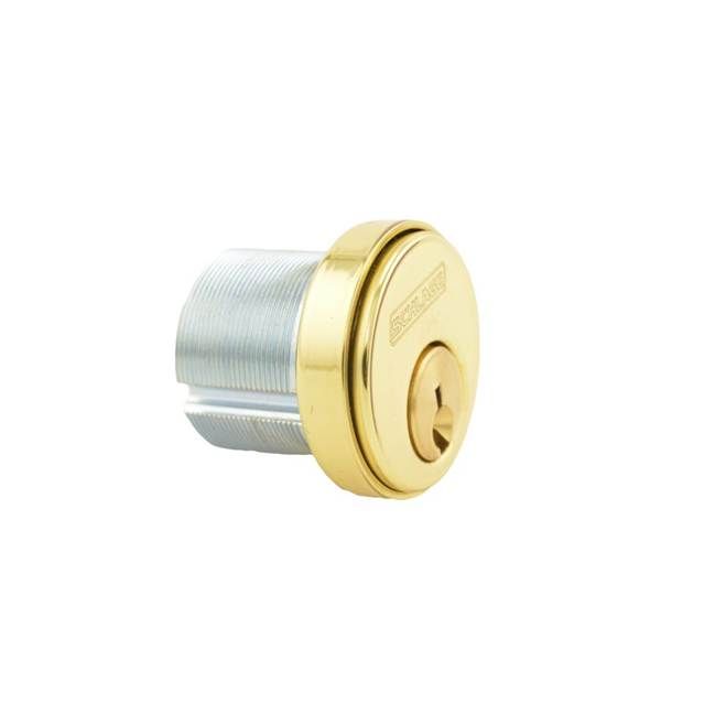 Schlage Commercial 20001C605114 1-1/4" Conventional Mortise Cylinder C Keyway with Compression Ring and Spring with Straight Cam Bright Brass Finish