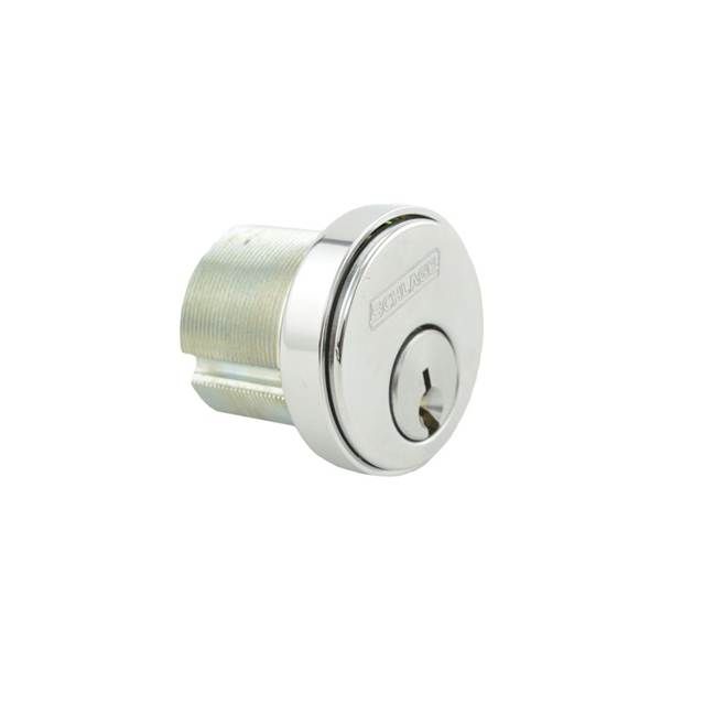 Schlage Commercial 20001C625114 1-1/4" Conventional Mortise Cylinder C Keyway with Compression Ring and Spring with Straight Cam Bright Chrome Finish