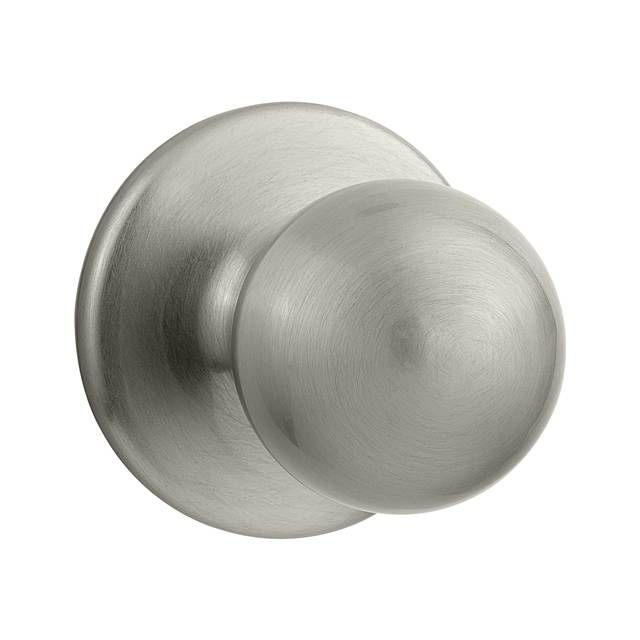 Kwikset 200P-15V1 Polo Knob Passage Door Lock with New Chassis with 6AL Latch and RCS Strike Satin Nickel Finish