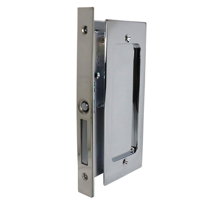 Emtek 2114US26138 Modern Rectangular Passage Pocket Door Mortise Lock for 1-3/8" Door Polished Chrome Finish