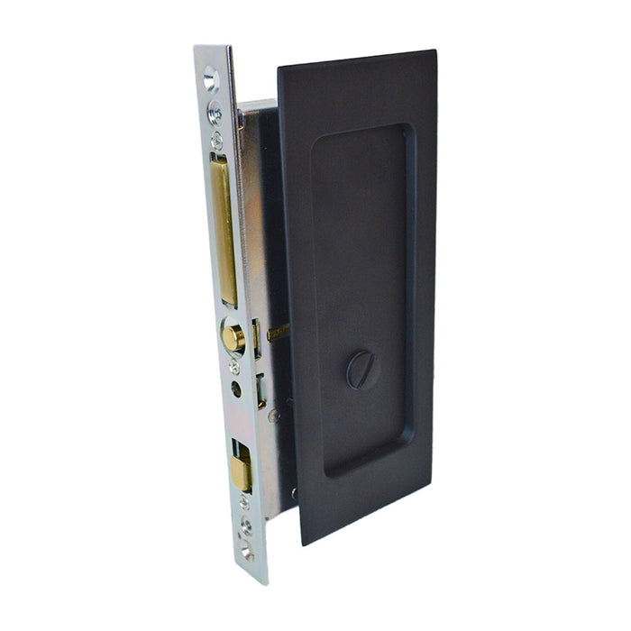 Emtek 2115US19134 Modern Rectangular Privacy Pocket Door Mortise Lock for 1-3/4" Door Flat Black Finish