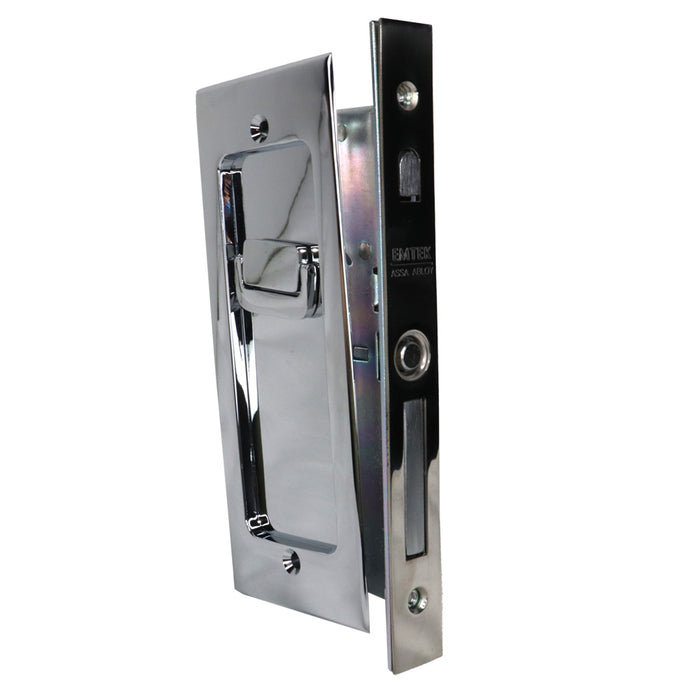 Emtek 2115US26138 Modern Rectangular Privacy Pocket Door Mortise Lock for 1-3/8" Door Polished Chrome Finish