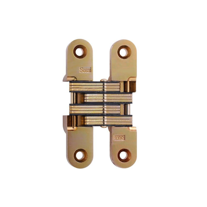 Soss 212US4 3/4" x 3-3/4" Medium Duty Invisible Hinge for 1-1/8" Doors Satin Brass Finish