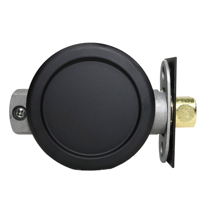 Emtek 2144US19 Round Passage Pocket Door Tubular Lock with Passage Strike Plate Flat Black Finish