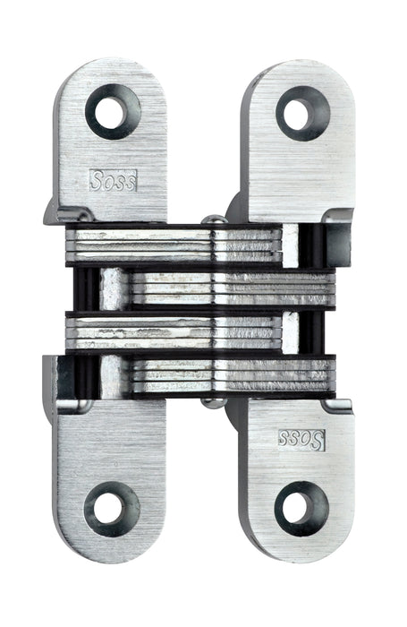 Soss 216ICUS15 1" x 4-5/8" Heavy Duty Invisible Spring Hinge for 1-3/8" Doors Satin Nickel Finish