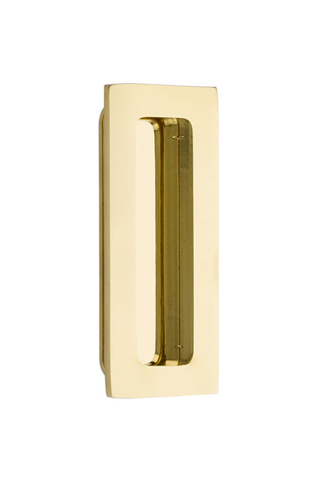 Emtek 220304US3 4" Modern Rectangular Flush Pull Polished Brass Lifetime Finish