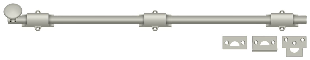 Deltana 24SB15 24" Surface Bolt; Heavy Duty; Satin Nickel Finish