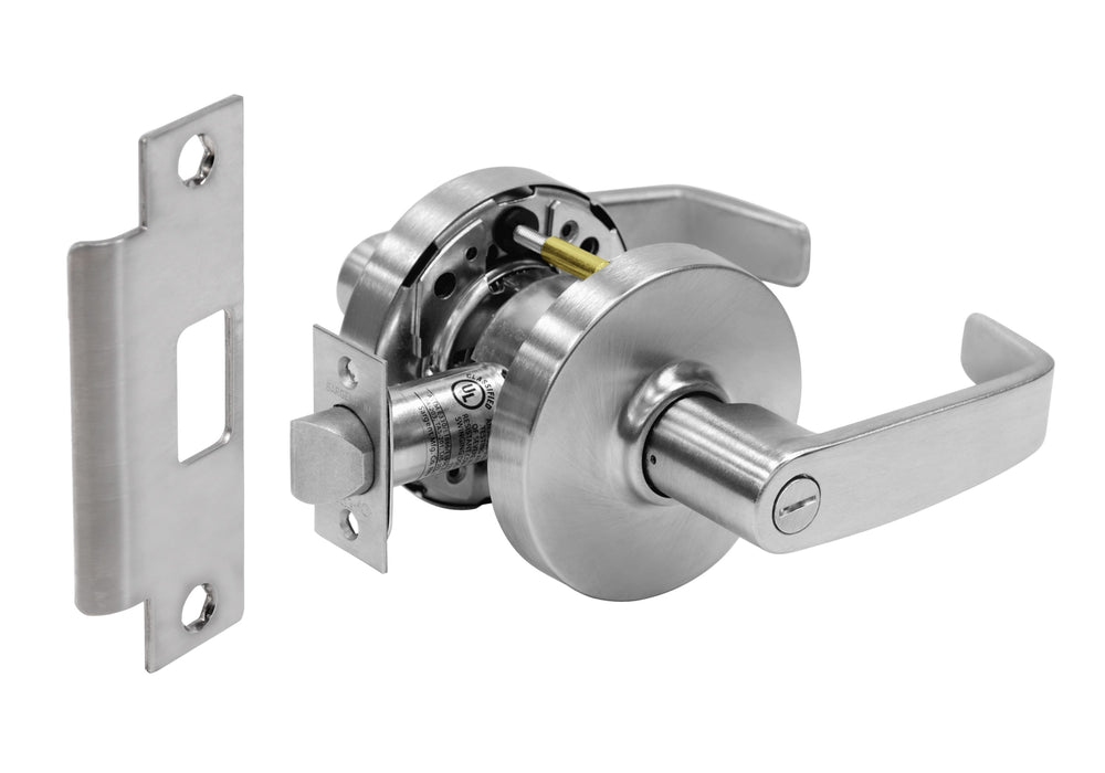 Sargent 2810U65LL26D Privacy Cylindrical Lock Grade 1 with L Lever and L Rose and ASA Strike Satin Chrome Finish