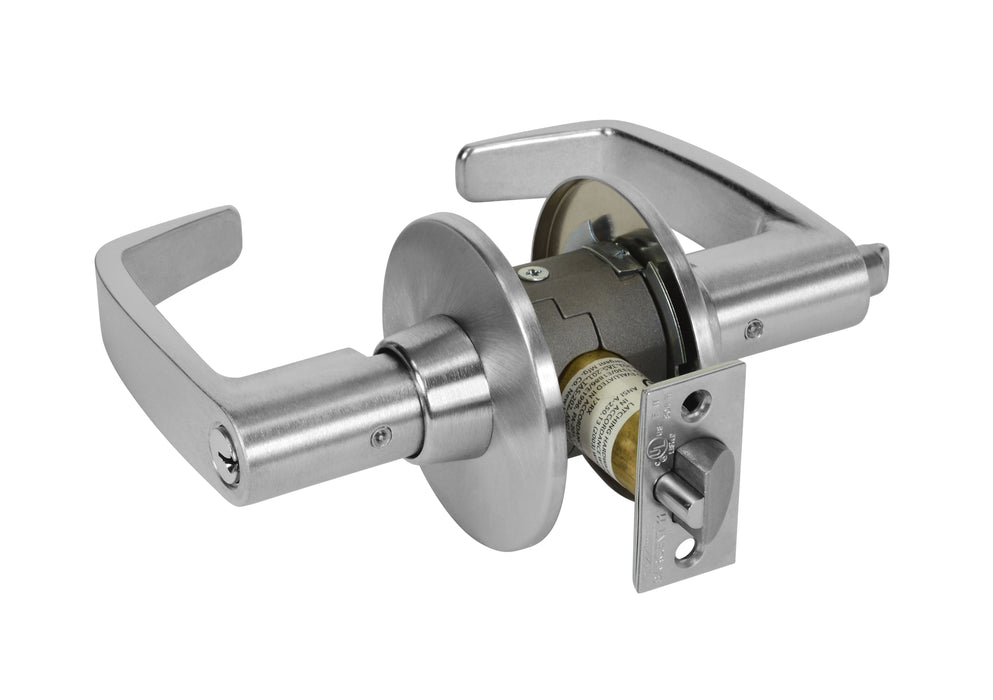 Sargent 2811G05LL26D Entry Office Tubular Bored Lock Grade 1 with L Lever and L Rose with ASA Strike and LA Keyway Satin Chrome Finish