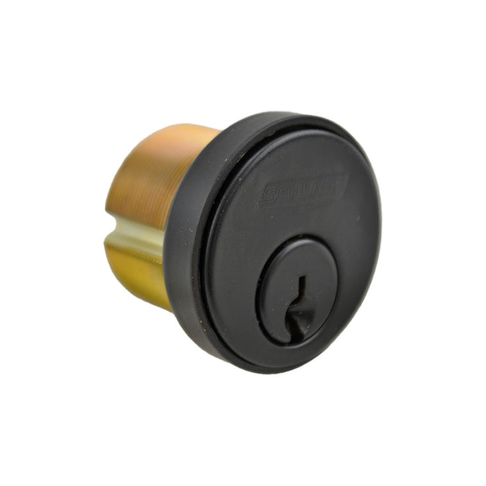 Schlage Commercial 30001C622118 1-1/8" Mortise Cylinder C Keyway with Compression Ring and Spring and L Cam Satin Black Finish