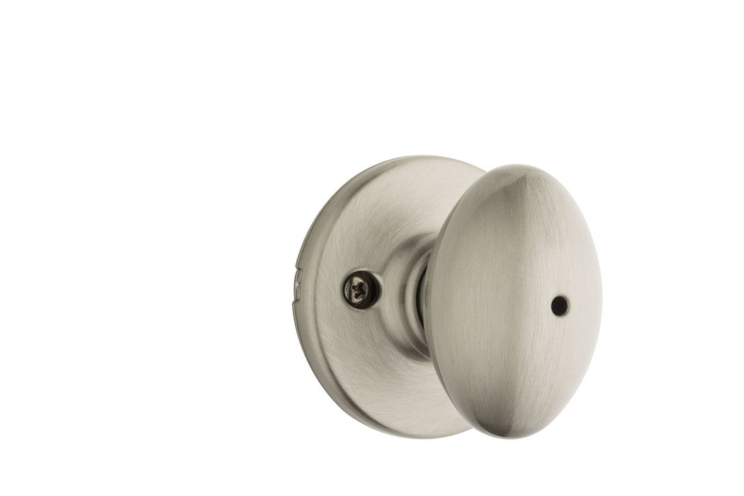 Kwikset 300AO-15V1 Aliso Knob Privacy Door Lock with 6AL Latch and RCS Strike with New Chassis Satin Nickel Finish