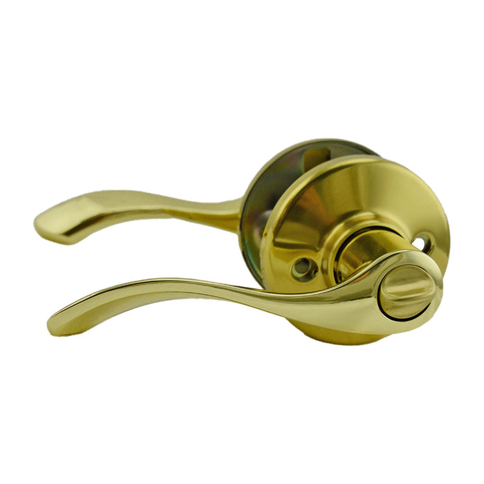 Kwikset 300BL-3V2 Balboa Lever Privacy Door Lock with New Chassis and 6AL Latch and RCS Strike Bright Brass Finish