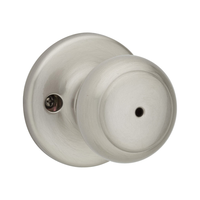 Kwikset 300CV-15RV1 Cove Knob Privacy Door Lock with New Chassis with RCAL Latch and RCS Strike Satin Nickel Finish