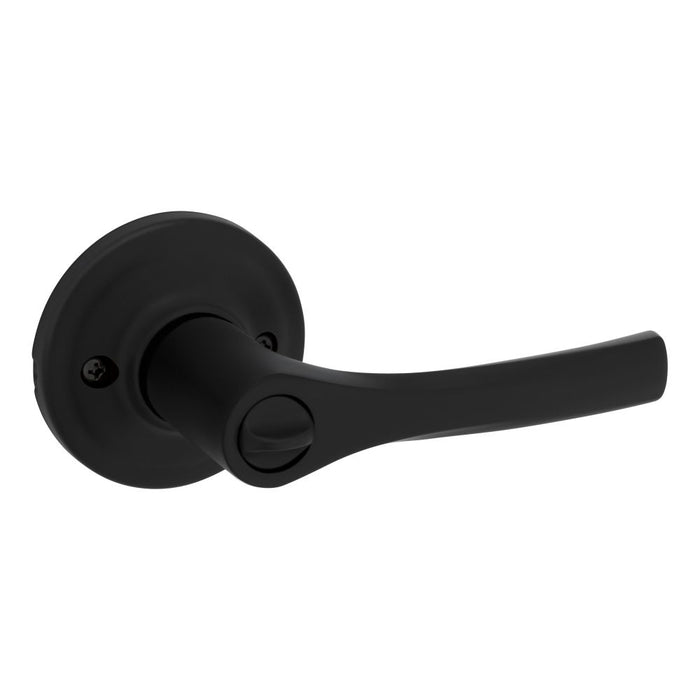 Kwikset 300HYL-514 Henley Lever Privacy Door Lock with 6AL Latch and RCS Strike Matte Black Finish