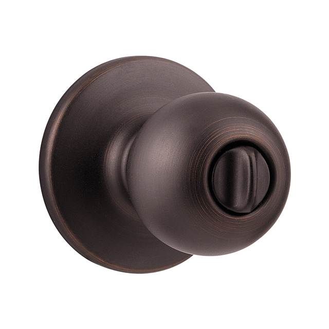 Kwikset 300P-11PV1 Polo Knob Privacy Door Lock with New Chassis with 6AL Latch and RCS Strike Venetian Bronze Finish