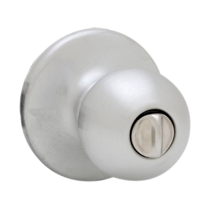 Kwikset 300P-26DV1 Polo Knob Privacy Door Lock with New Chassis with 6AL Latch and RCS Strike Satin Chrome Finish