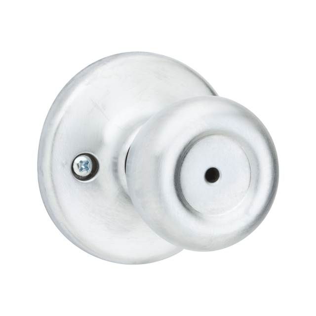 Kwikset 300T-26DV1 Tylo Knob Privacy Door Lock with New Chassis with 6AL Latch and RCS Strike Satin Chrome Finish