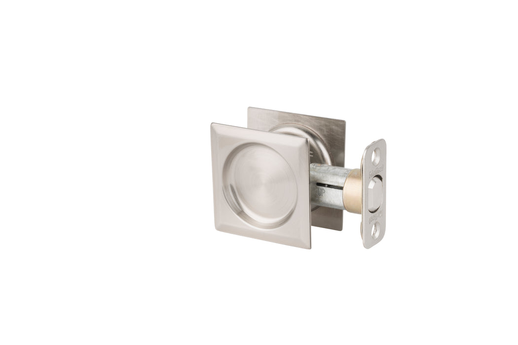 Kwikset 334SQT-15 Square Passage Pocket Door Lock Satin Nickel Finish