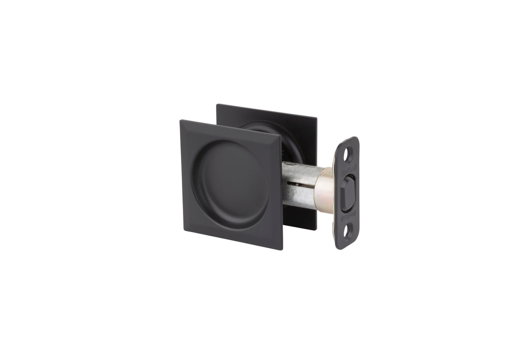 Kwikset 334SQT-514 Square Passage Pocket Door Lock Matte Black Finish