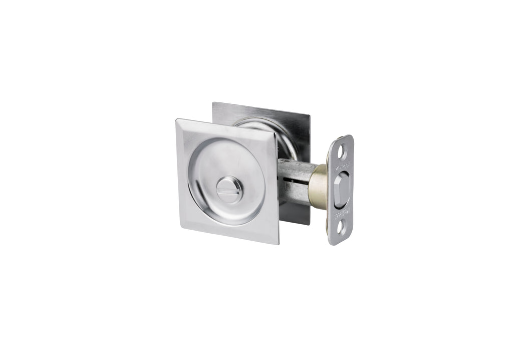 Kwikset 335SQT-26D Square Privacy Pocket Door Lock Satin Chrome Finish