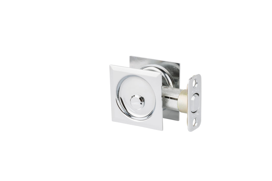 Kwikset 335SQT-26 Square Privacy Pocket Door Lock Bright Chrome Finish