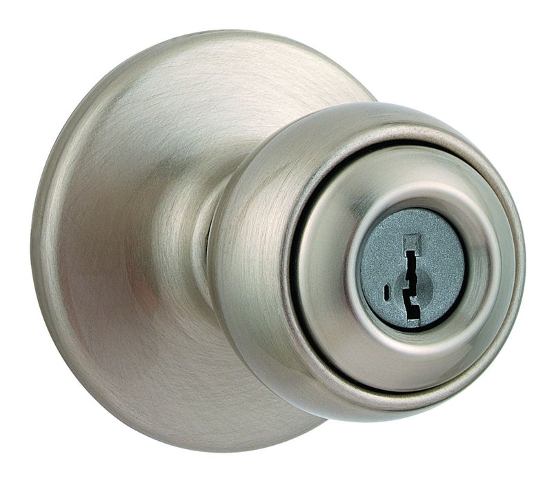 Kwikset 400P-15SRV1 Polo Knob Entry Door Lock with New Chassis SmartKey with RCAL Latch and RCS Strike Satin Nickel Finish