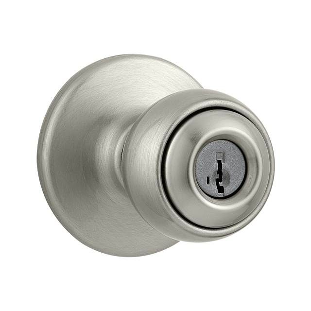 Kwikset 400P-15SV1 Polo Knob Entry Door Lock SmartKey with New Chassis with 6AL Latch and RCS Strike Satin Nickel Finish