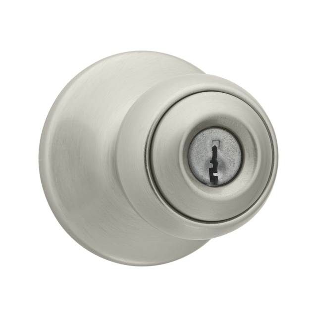 Kwikset 400P-15V1 Polo Knob Entry Door Lock with New Chassis with 6AL Latch and RCS Strike Satin Nickel Finish