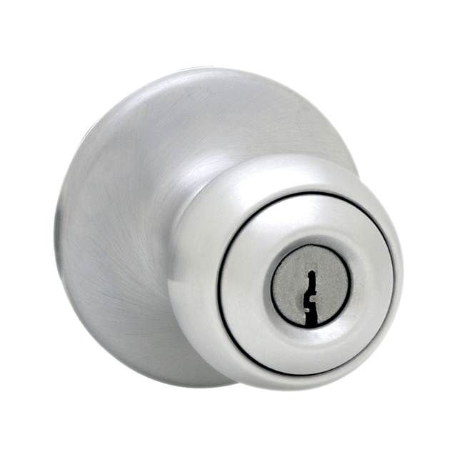 Kwikset 400P-26DV1 Polo Knob Entry Door Lock with New Chassis with 6AL Latch and RCS Strike Satin Chrome Finish