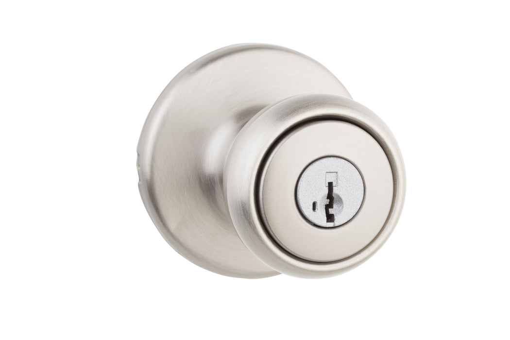 Kwikset 400T-15SV1 Tylo Knob Entry Door Lock SmartKey with New Chassis with 6AL Latch and RCS Strike Satin Nickel Finish