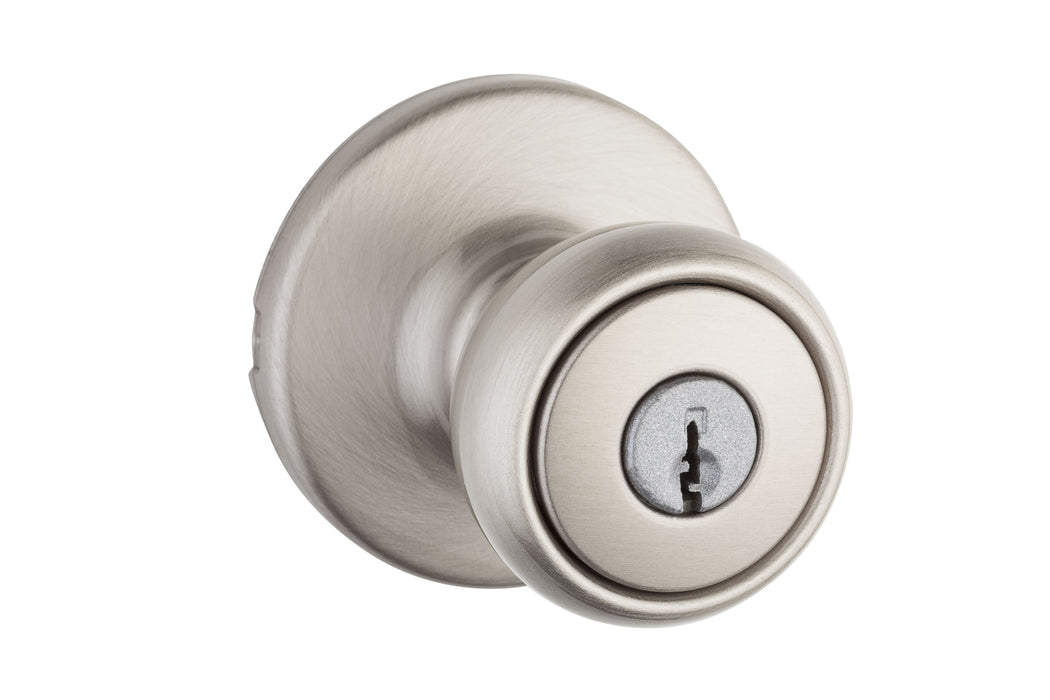 Kwikset 400T-15V1 Tylo Knob Entry Door Lock with New Chassis with 6AL Latch and RCS Strike Satin Nickel Finish