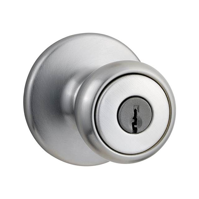 Kwikset 400T-26DV1 Tylo Knob Entry Door Lock with New Chassis with 6AL Latch and RCS Strike Satin Chrome Finish