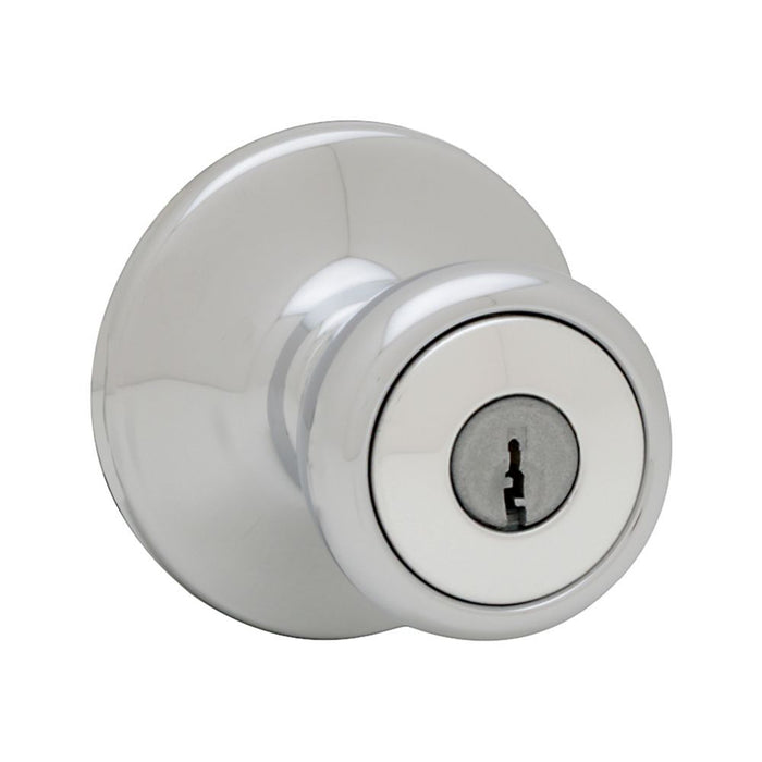 Kwikset 400T-26V1 Tylo Knob Entry Door Lock with New Chassis with 6AL Latch and RCS Strike Bright Chrome Finish