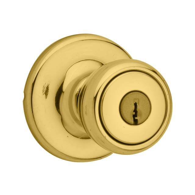 Kwikset 400T-3V1 Tylo Knob Entry Door Lock with New Chassis with 6AL Latch and RCS Strike Bright Brass Finish