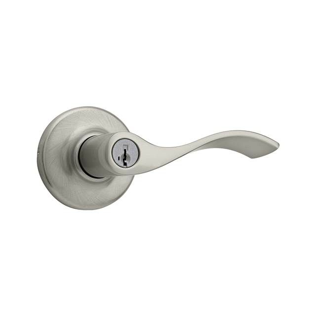 Kwikset 405BL-15SV1 Balboa Lever Entry Door Lock SmartKey with New Chassis and 6AL Latch and RCS Strike Satin Nickel Finish