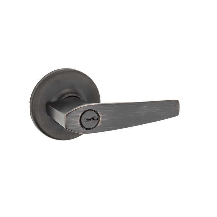 Kwikset 405DL-11PV1 Delta Lever Entry Door Lock with New Chassis and 6AL Latch and RCS Strike Venetian Bronze Finish